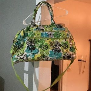 Vera Bradley Weekender in Limes Up, adj and removable strap